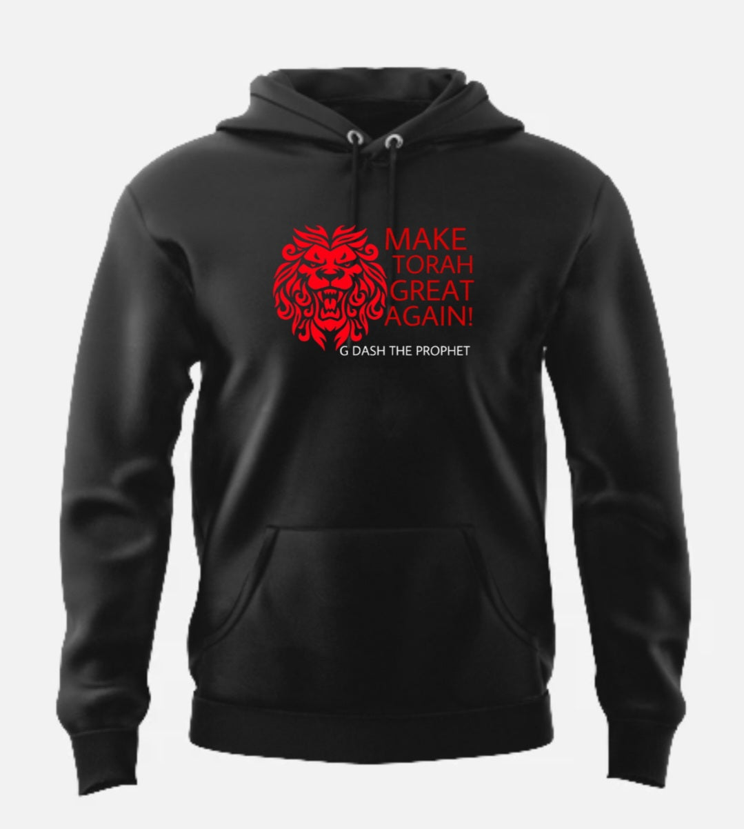 Make Torah Great Again (hoodie)(Big Face Lion)